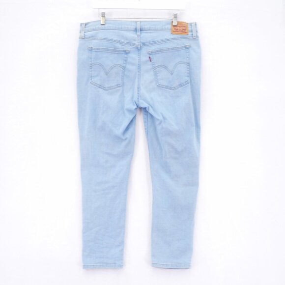 Levi's Boyfriend Light Blue Denim Mid Rise Jeans Whisker 36 / 27.5 Tagged 32/27 - Picture 4 of 9